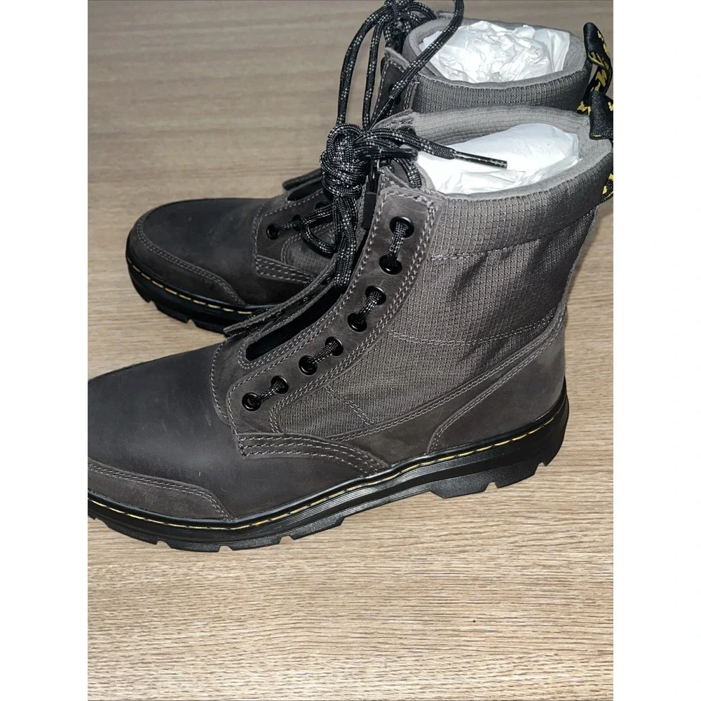 Dr Marten Combs Leather Jungle Zip Casual Combat Boots Gunmetal Men 11 Woman 12
